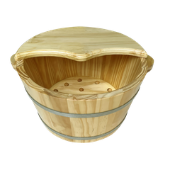 Chậu ngâm chân gỗ Thông có nắp