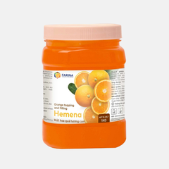 Hemena - Mứt Hoa Quả Hương Cam, Farina | Hộp 1kg, Thùng 5kg