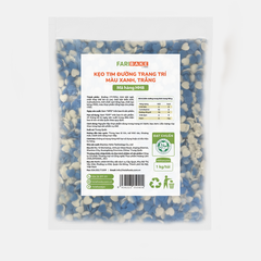 Kẹo tim đường trang trí xanh trắng - Mã hàng HH8, FariBake | Túi 1 kg
