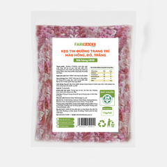 Kẹo tim đường trang trí hồng đỏ trắng - Mã hàng HH9, FariBake | Túi 1 kg