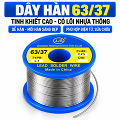 Dây Thiếc Hàn 63/37 Có Lõi Nhựa Thông JJS – 0.8mm 500g, Dây Hàn Tinh Khiết Cao, Dễ Hàn, Mối Hàn Sáng Đẹp