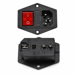 Ổ Cắm Nguồn AC IEC C14 3 Chân Kèm Công Tắc KCD4 Và Cầu Chì 250V 10A