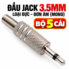 Bộ 5 Cái - Đầu Jack Audio 3.5mm Mạ Kẽm Màu Bạc