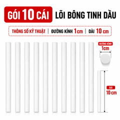 Gói 10 Lõi Bông Thấm Hút Cho Bình Xịt Tinh Dầu Nước Hoa - Lõi Bông Thay Thế Chai Xịt, Chai Chiết Mỹ Phẩm