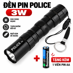 Bộ Đèn Pin Police 3W Kèm 1 Viên Pin AA