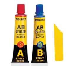 Keo AB Trong Suốt Deli 7148 AB Dán Sắt Đá Nhựa 10G