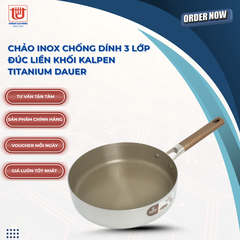 Kalpen Chảo chống dính 3 lớp liền khối Titanium Dauer - Size 26/28cm