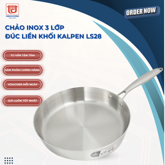 Kalpen Chảo Inox 3 lớp đúc liền khối Luxus LS24 & LS28