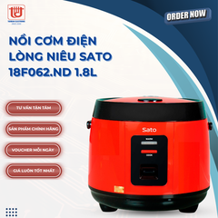 Sato Nồi Cơm Điện Lòng Niêu 18F062.ND - Dung tích 1.8L