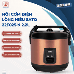 Sato Nồi Cơm Điện Lòng Niêu 22F025.N - Dung tích 2.2L