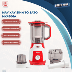 Sato Máy Xay Sinh Tố Đa Năng MX4306A/B ( Đỏ/Đen )