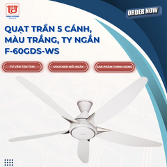 Panasonic Quạt Trần 5 Cánh Ty Ngắn F - 60GDS - WS Trắng