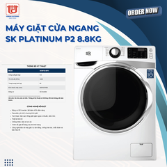 Sumikura Máy giặt cửa ngang Platinum P2 8.8kg SKWFID-88P2-W
