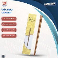 Bộ 10 Đôi Đũa Gỗ Thủ Công Kháng Khuẩn Cao Cấp Bear CX-E0103