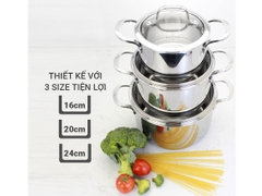 Kalpen Bộ nồi inox 3 lớp liền khối Kazler KZ1