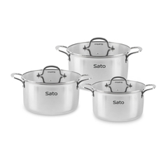 Sato Bộ nồi inox 5 lớp liền khối SBN-568