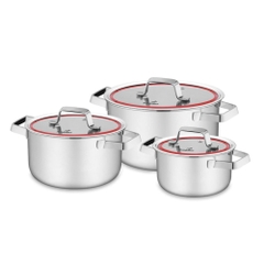 Kalpen Bộ nồi inox 3 lớp liền khối Emer EM1 - Size 16-20-24cm