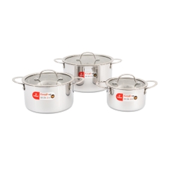 Kalpen Bộ nồi inox 3 lớp liền khối Kampfer KF1
