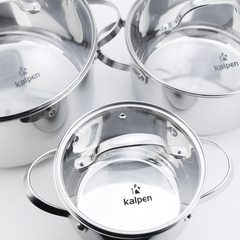 Kalpen Bộ nồi inox 304 cao cấp 5 đáy Lermat L1