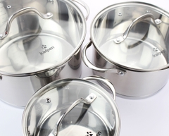 Kalpen Bộ nồi inox 304 cao cấp 5 đáy Slamer SM1 size 16-20-24cm
