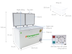 Tủ đông Kangaroo KG566C2 - 2 ngăn đông và mát