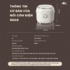 Nồi cơm điện 3L Bear SB-NC30A