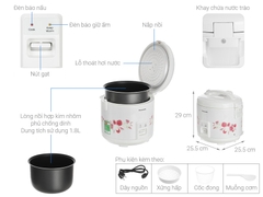 Panasonic Nồi cơm điện nắp gài MVN18FRAX - Dung tích 1.8L