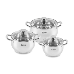 Sato Bộ Nồi 3 Chiếc Inox SBN - 368