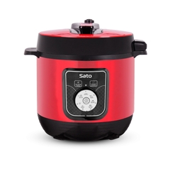 Sato Nồi Áp Suất Điện 6AS041 ( Đỏ/Nâu ) - Dung tích 6L