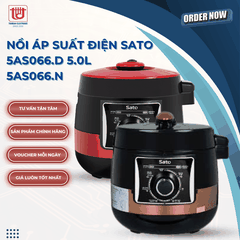 Sato Nồi Áp Suất Điện 5AS066 ( Đỏ/Nâu ) - Dung tích 5L
