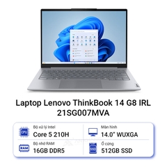 Máy tính xách tay LenovoThinkBook 14 G8 IRL (21SG007MVA) | Intel core 5 210H | 16GB | 512GB SSD | 14