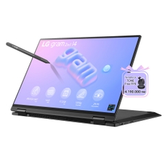 Laptop LG Gram 2023 2 in 1 - 14T90R-G.AH55A5 (Intel Core i5-1340P | 16GB | 512GB | Intel Iris Xe | 14-inch WUXGA | Cảm ứng | Win 11 | Đen)