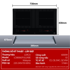 Bếp từ đôi Lorca LCI 80065 PULUX8E