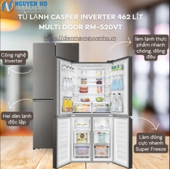 Tủ lạnh Casper Inverter 462 lít Multi Door RM-520VT