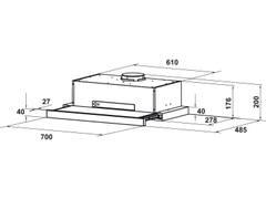 Máy hút mùi âm tủ Hafele HC-B705B