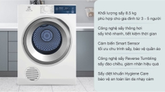 Máy Sấy Thông Hơi Electrolux 8.5 Kg EDS854J3WB