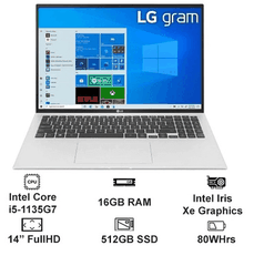 Laptop LG Gram 2021 14ZD90P-G.AX56A5 14 inchCore i5-1135G7/16GB/512GB PCIE/14 FHD 99DCI-P3/FREE OS/BẠC