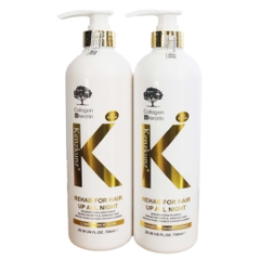 Cặp dầu gội xả collagen keratin Kenz Kunz 750ml x 2