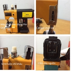Máy khâu bao tải cầm tay GK9-500 pin màu Đen