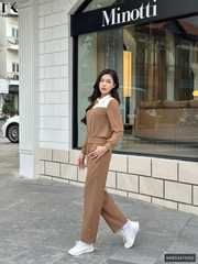 Bộ Đồ Thể Thao Phối Cổ NK Fashion Công Sở Nữ Năng Động, Thoải Mái Vải Mềm Mịn NKBD2410003