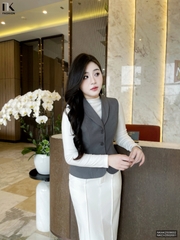 Gile 2 lớp cổ ve liền lịch sự, nhẹ nhàng NKAK2509002