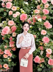 Sơ mi hoa cổ sen vạt kép xinh xắn, mới lạ NKSM2502010