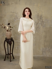 Áo dài tơ thiên kim 2 tà duyên dáng, thanh lịch LUDV25080021