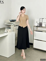Sơ mi xếp eo kiểu dáng độc đáo, hàng thiết kế, chất liệu dày dặn NKSM2501029