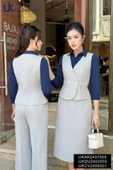 UK FASHION ÁO GILE PEPLUM 2 CÚC THỜI TRANG CÔNG SỞ NỮ UKAK2407005