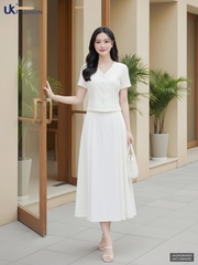 Chân váy Linen kiểu cách giả moi UKCV2604002 ( Chân váy rời ko kèm SM/AT/PK)