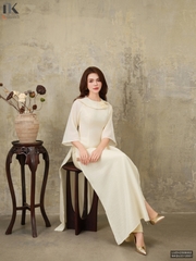 Áo dài tơ thiên kim 2 tà duyên dáng, thanh lịch LUDV25080021
