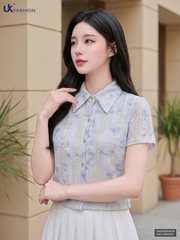 Áo ren cổ đức croptop trẻ trung xinh xắn dễ phối đồ UKSM2604008
