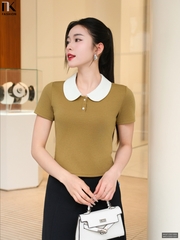 Áo thun cổ sen trẻ trung, mới, xinh xắn dễ mặc NKAT2501005