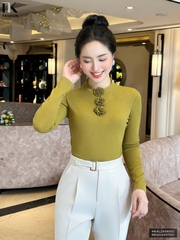 Áo Len Đính Hoa NK FASHION Thời Trang Công Sở Thanh Lịch, Dễ Mặc, Vải Mềm Mịn NKAL2409002